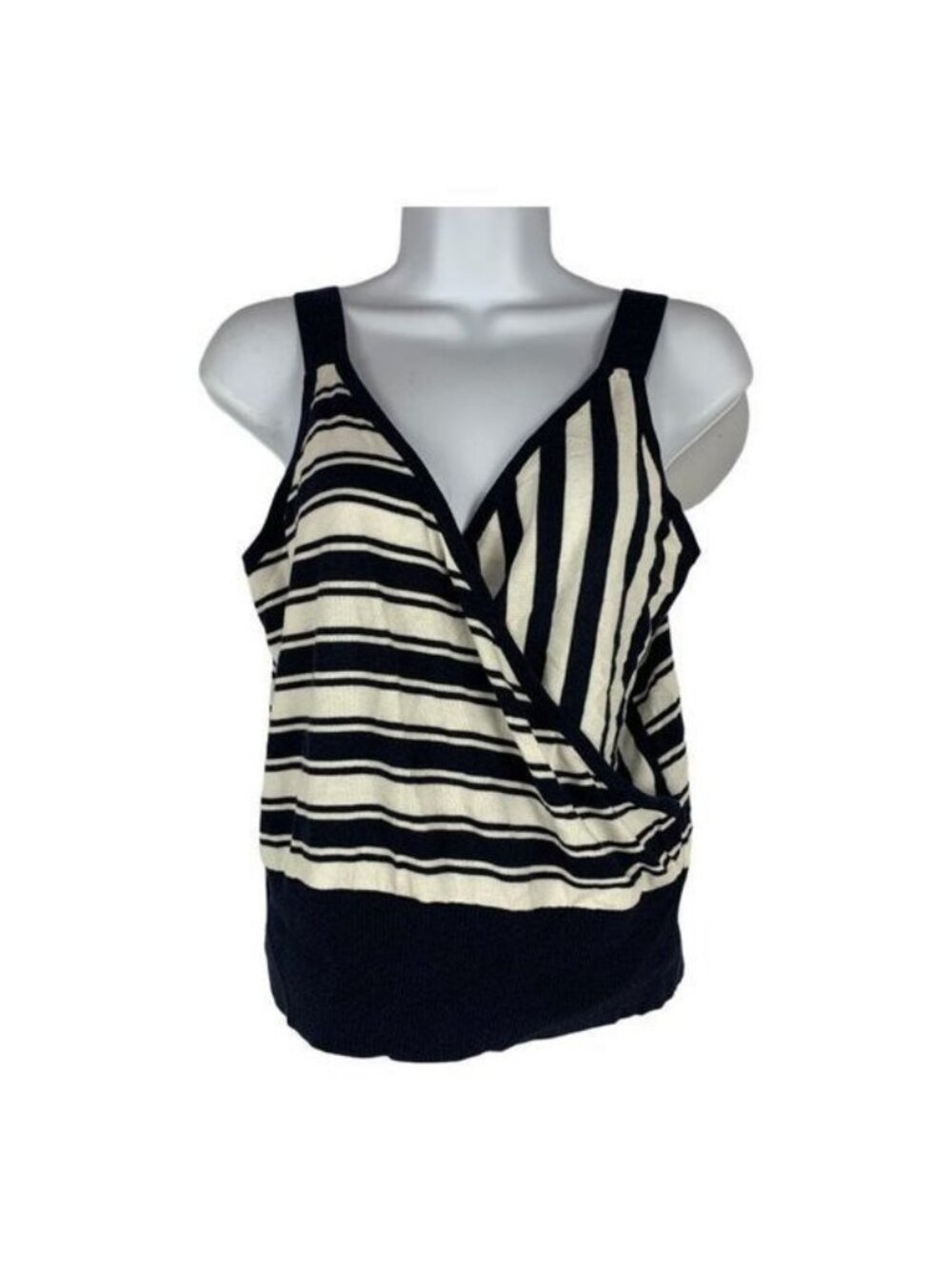 J. Crew Womens Striped Wrap Tank Top Navy & White Size XS